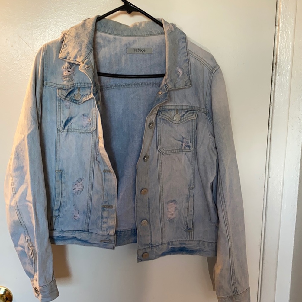 Distressed denim jacket